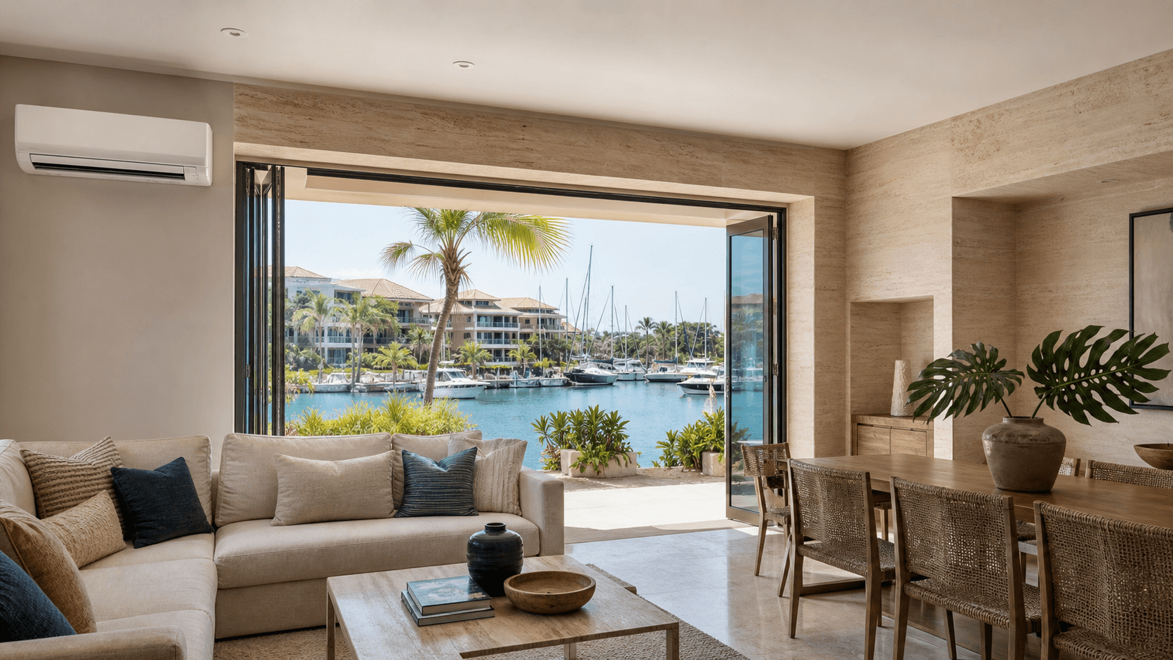 Puerto Aventuras marina condo with AC